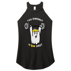 This Workout Is Boo Sheet Halloween Ghost Exercise Gym Women's Perfect Tri Rocker Tank