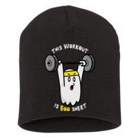 This Workout Is Boo Sheet Halloween Ghost Exercise Gym Short Acrylic Beanie