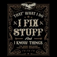 Thats What I Do I Fix Stuff And I Know Things Funny Men Poster
