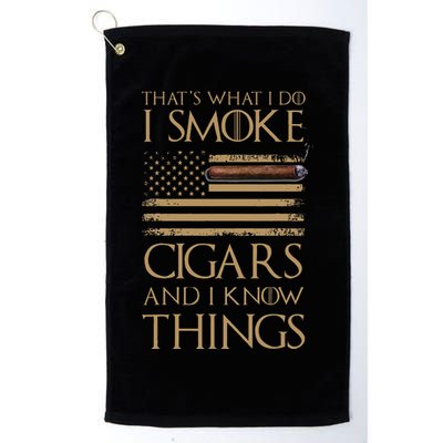 ThatS What I Do I Smoke Cigars And I Know Things Golf Towel