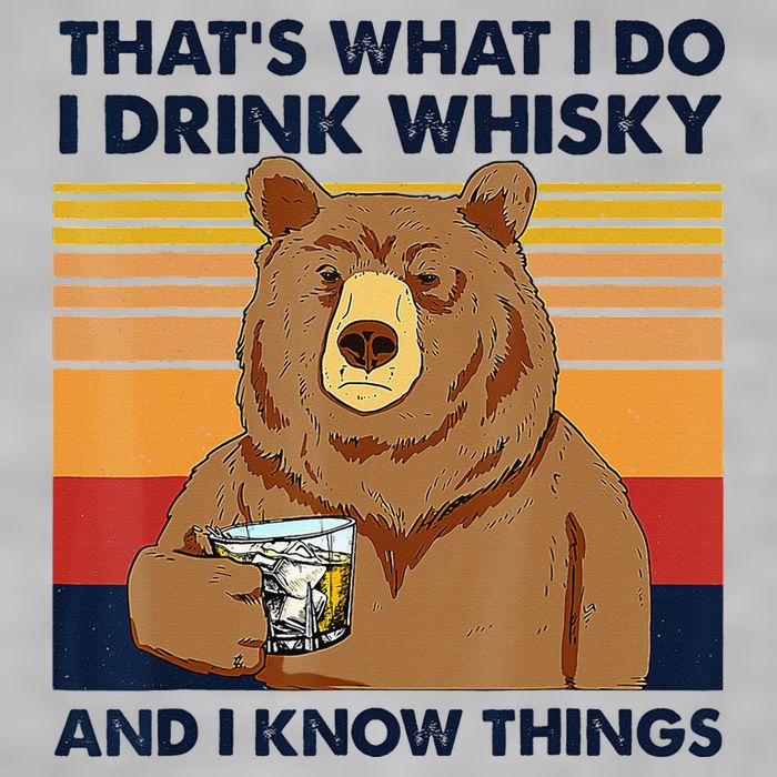 That's What I Do I Drink Whiskey And I Know Things Bear Tee Ladies PosiCharge Tri-Blend Wicking Tank