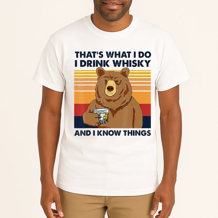 That's What I Do I Drink Whiskey And I Know Things Bear Tee Tall T-Shirt