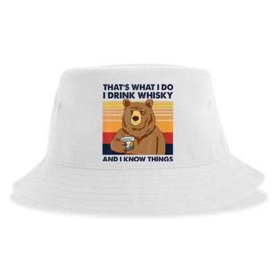 That's What I Do I Drink Whiskey And I Know Things Bear Tee Sustainable Bucket Hat