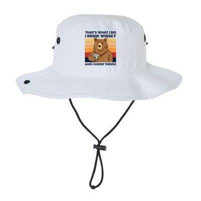 That's What I Do I Drink Whiskey And I Know Things Bear Tee Bucket Hat