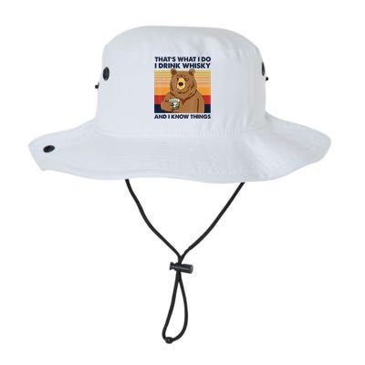 That's What I Do I Drink Whiskey And I Know Things Bear Tee Legacy Cool Fit Booney Bucket Hat