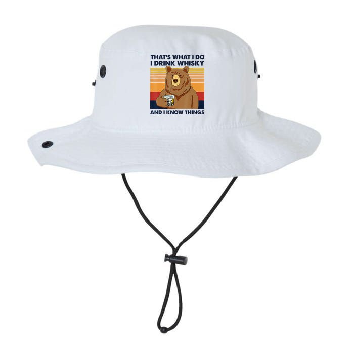 That's What I Do I Drink Whiskey And I Know Things Bear Tee Bucket Hat