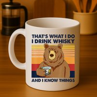 That's What I Do I Drink Whiskey And I Know Things Bear Tee Mug