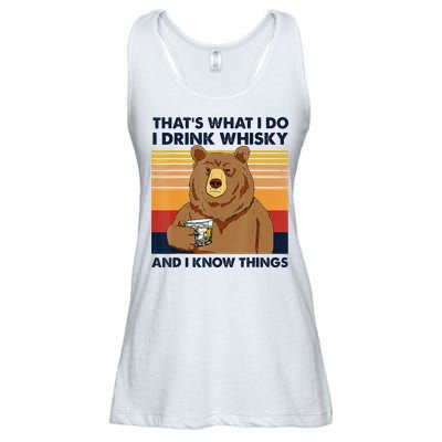 That's What I Do I Drink Whiskey And I Know Things Bear Tee Ladies Essential Flowy Tank