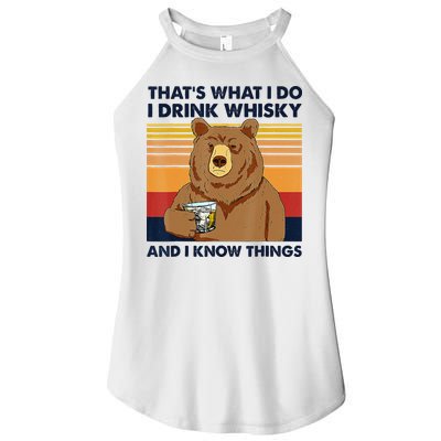 That's What I Do I Drink Whiskey And I Know Things Bear Tee Women's Perfect Tri Rocker Tank