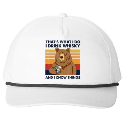 That's What I Do I Drink Whiskey And I Know Things Bear Tee Snapback Five-Panel Rope Hat