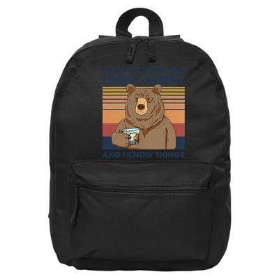 Thats What I Do I Drink Whiskey And I Know Things Bear Tee 16 in Basic Backpack