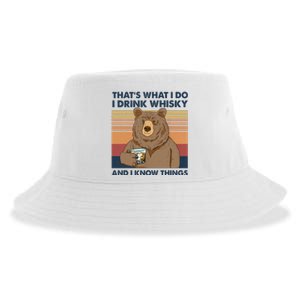 Thats What I Do I Drink Whiskey And I Know Things Bear Tee Sustainable Bucket Hat