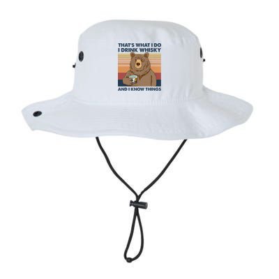 Thats What I Do I Drink Whiskey And I Know Things Bear Tee Bucket Hat
