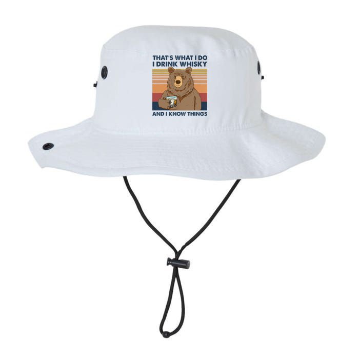 Thats What I Do I Drink Whiskey And I Know Things Bear Tee Bucket Hat