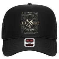 Thats What I Do I Fix Stuff And I Know Things Funny Dad High Crown Mesh Back Trucker Hat