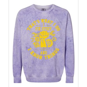 That's What I Do I Fix Stuff And I Know Things Mechanic fix Colorblast Crewneck Sweatshirt