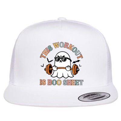 This Workout Is Boo Sheet Halloween Ghoul Ghost Flat Bill Trucker Hat