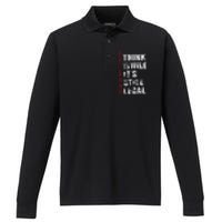 Think While It’s Still Legal Vintage Performance Long Sleeve Polo