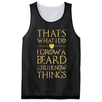 Thats What I Do I Grow A Beard And I Know Things Mesh Reversible Basketball Jersey Tank