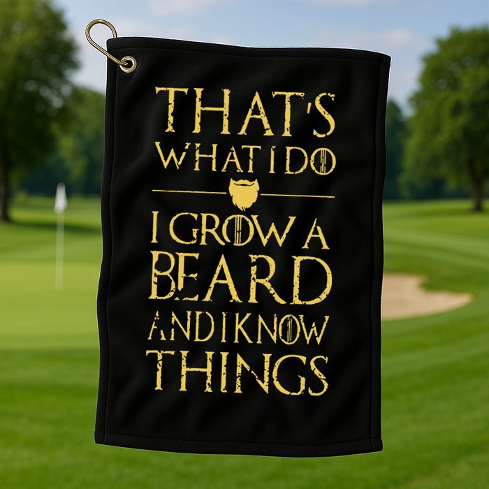 Thats What I Do I Grow A Beard And I Know Things Golf Towel