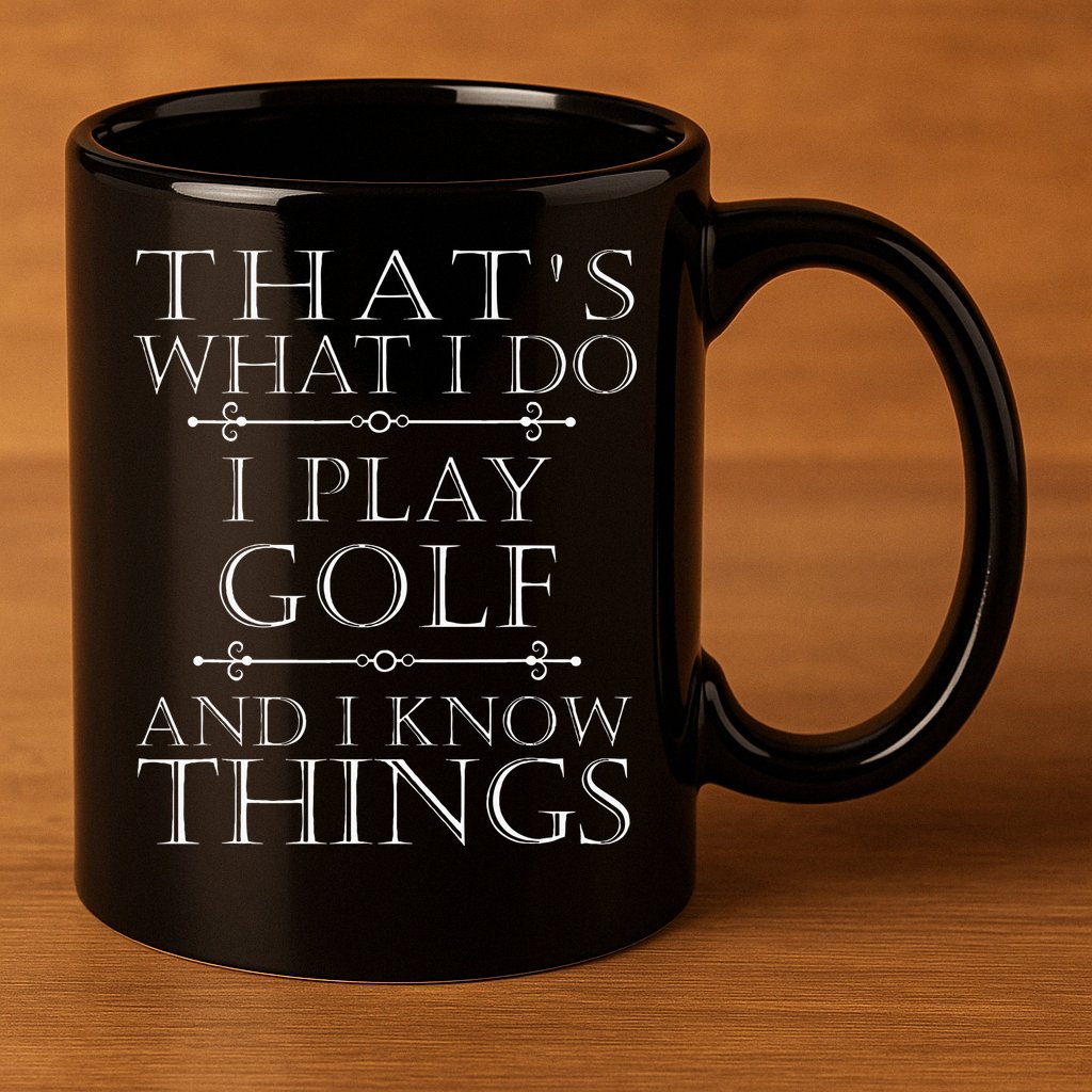 That's What I Do I Play Golf Funny Golfer Golfing 11oz C Handle Ceramic Mug