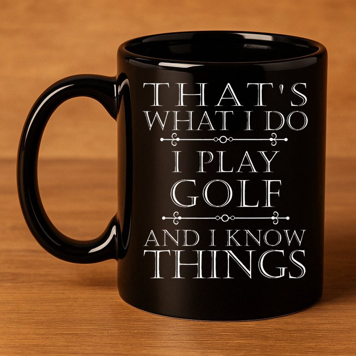 That's What I Do I Play Golf Funny Golfer Golfing 11oz C Handle Ceramic Mug
