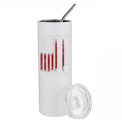 That's What I Do I Fix Stuff And I Know Things American Flag Stainless Steel Tumbler