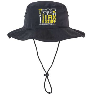 That's What I Do I Fix Stuff And I Know Things Funny Saying Bucket Hat