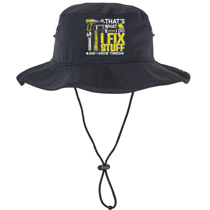 That's What I Do I Fix Stuff And I Know Things Funny Saying Bucket Hat