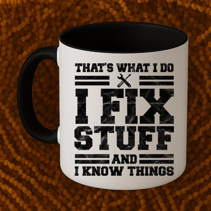 That's What I Do I Fix Stuff And I Know Things Funny Mug