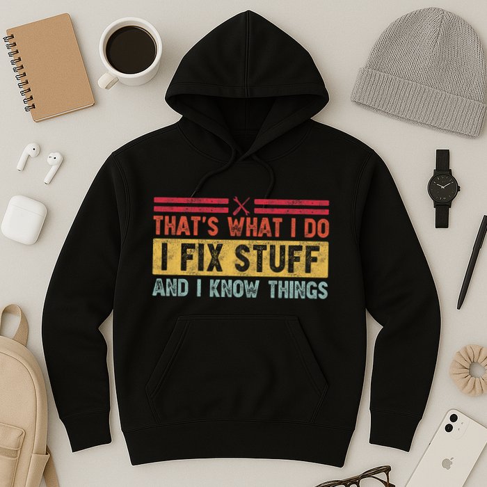 That's What I Do I Fix Stuff And I Know Things Funny Saying Hoodie