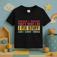 That's What I Do I Fix Stuff And I Know Things Funny Saying Toddler T-Shirt