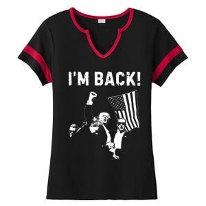 Trump Won IM Back! Win Inauguration 47th Us President 2025 Ladies Halftime Notch Neck Tee