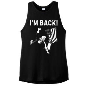 Trump Won IM Back! Win Inauguration 47th Us President 2025 Ladies PosiCharge Tri-Blend Wicking Tank