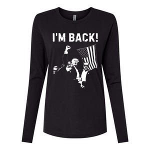 Trump Won IM Back! Win Inauguration 47th Us President 2025 Womens Cotton Relaxed Long Sleeve T-Shirt