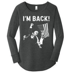 Trump Won IM Back! Win Inauguration 47th Us President 2025 Women's Perfect Tri Tunic Long Sleeve Shirt