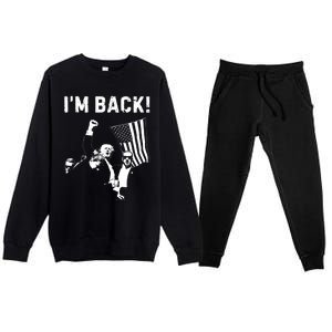 Trump Won IM Back! Win Inauguration 47th Us President 2025 Premium Crewneck Sweatsuit Set