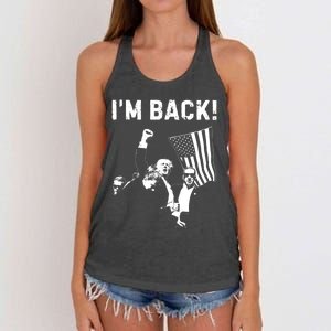 Trump Won IM Back! Win Inauguration 47th Us President 2025 Women's Knotted Racerback Tank