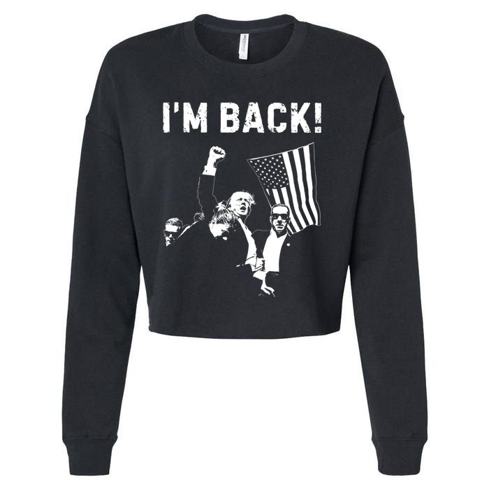 Trump Won IM Back! Win Inauguration 47th Us President 2025 Cropped Pullover Crew