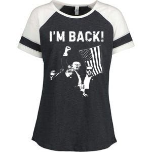 Trump Won IM Back! Win Inauguration 47th Us President 2025 Enza Ladies Jersey Colorblock Tee