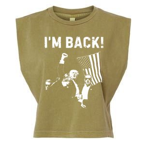 Trump Won IM Back! Win Inauguration 47th Us President 2025 Garment-Dyed Women's Muscle Tee