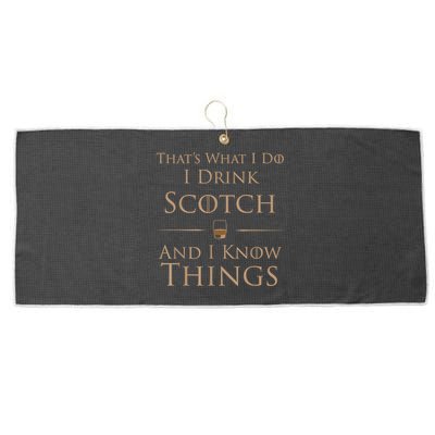 That’s What I Do I Drink Scotch And I Know Things Large Microfiber Waffle Golf Towel