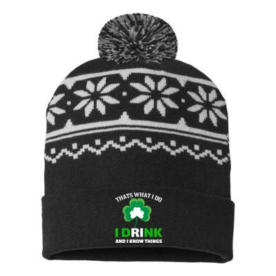 Thats What I Do I Drink And I Know Things USA-Made Snowflake Beanie