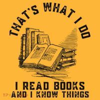 That's What I Do I Read Books And I Know Things Book Lover Pom Pom 12in Knit Beanie