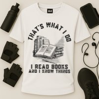 That's What I Do I Read Books And I Know Things Book Lover Performance Shirt