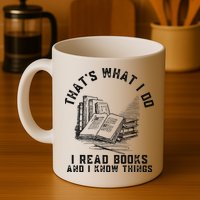 That's What I Do I Read Books And I Know Things Book Lover Mug