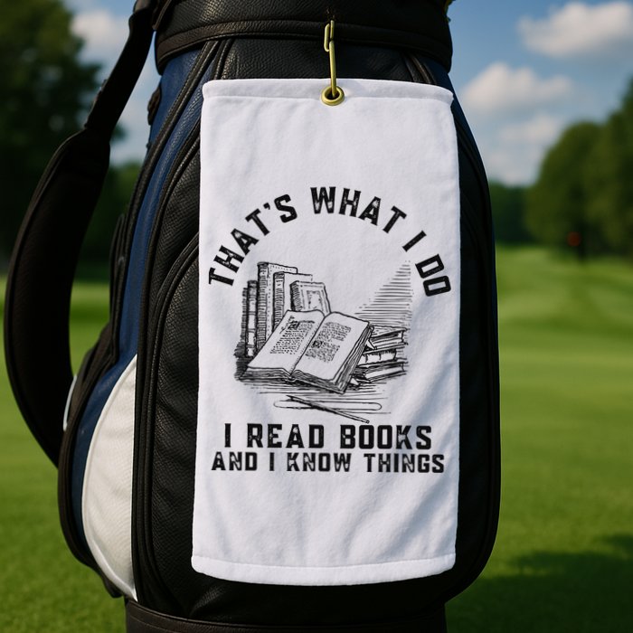 That's What I Do I Read Books And I Know Things Book Lover Golf Towel