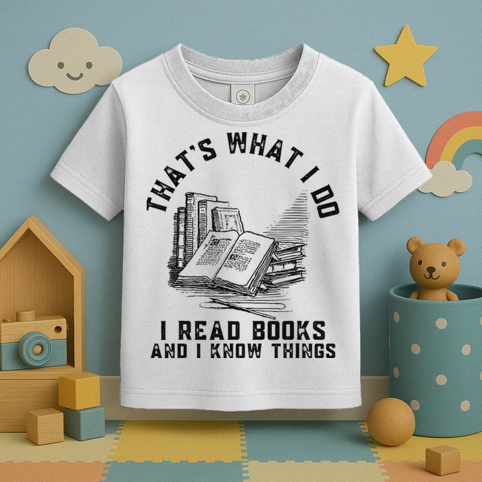 That's What I Do I Read Books And I Know Things Book Lover Toddler T-Shirt