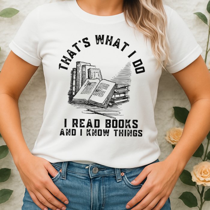 That's What I Do I Read Books And I Know Things Book Lover Womens T-Shirt