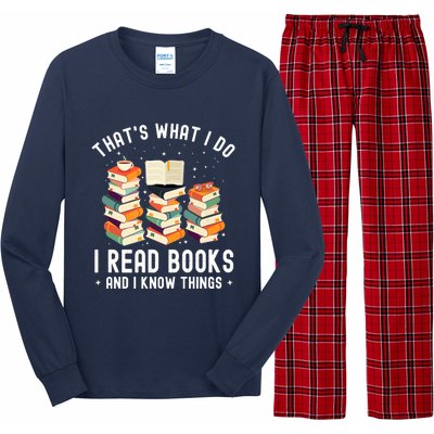 That's What I Do I Read Books And I Know Things Reading Premium Long Sleeve Pajama Set